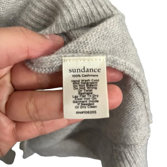 Sundance 100% Cashmere Sweater V Neck Bishop Sleeve Pullover Peasant Boho Size S - Picture 10 of 10